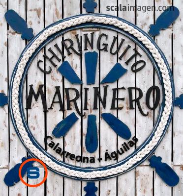 Rótulo vintage para chiringuito Marinero en Calarreona, Aguilas. scalaimagen.com 