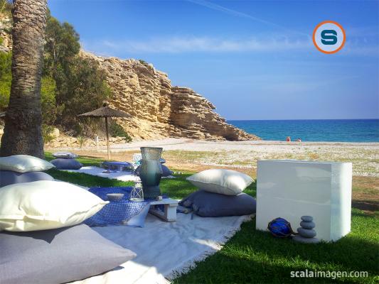 Decoración chillout para Boda en la playa. scalaimagen.com