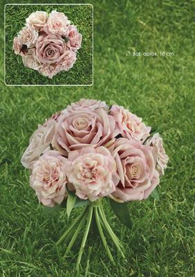Bouquet de Rosas artificiales color rosa pastel