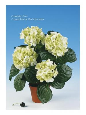 Hortensias o Hidrangeas artificiales en maceta