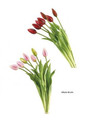 Ramillete de tulipanes artificilaes en varios colores a elegir