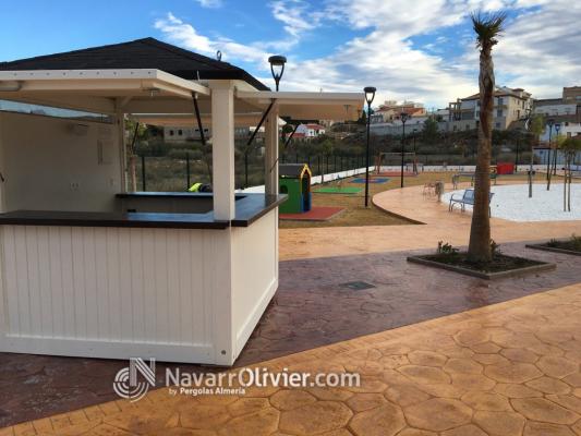 Kiosco de madera modular transportables para parques y jardines en ALbox, Almería
