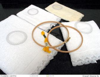 Toallas con medallon para punto de cruz, Rotex2012, S.L.