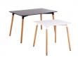 Mesa de diseño, patas de madera maciza, tapa lacada en blanco o negro. Mesa de diseño, patas de madera maciza, tapa lacada en blanco o negro.
