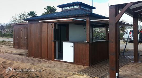 Caseta de madera de 20 m2 para chiringuito desmontable