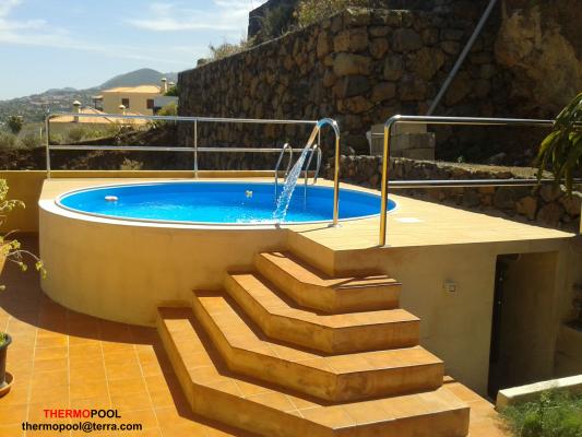 Piscina de acero Elevada + sala y clorador