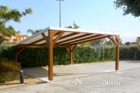 Pergola de madera y lona