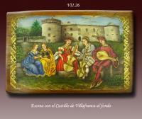 MÚSICOS ANTE EL CASTILLO DE VILLAFRANCA DEL BIERZO EN LEÓN
