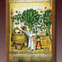 LA VENDIMIA. TABLA PINTADA A MANO LA VENDIMIA. TABLA PINTADA A MANO