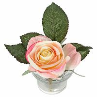 Arreglo floral con rosa y vaso de cristal en lallimona.com